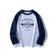 貝伊萌兒童裝男童T恤長(cháng)袖春秋裝2025秋季新款中大童男孩休閑百搭打底衫 淺藍色 160 (145-155CM，90-105斤)