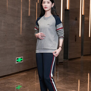 qwqh輕奢女裝品牌休閑運動(dòng)套裝女2025春秋新款寬松減齡顯瘦氣質(zhì)兩件套 灰色【872款】套裝 高品質(zhì)-不加絨 L 【建議95-110斤】