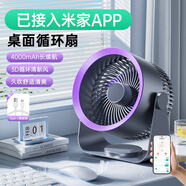 艾芭莎桌面小風(fēng)扇家用【空氣循環(huán)扇】學(xué)生宿舍臺(tái)面小風(fēng)扇辦公室桌面小風(fēng)扇長續(xù)航靜音迷你壁掛兩用電風(fēng)扇 【已接入米家APP 灰色】靜音超長續(xù)航 充插兩用