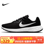 耐克NIKE跑步鞋男緩震透氣REVOLUTION 6運動鞋DC3728-003黑白42