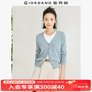佐丹奴針織衫女辦公室外套純棉開衫女V領(lǐng)外搭薄款空調(diào)衫05350649 29阿羅納藍(lán) XL