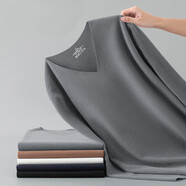 南極人雙面德絨長(cháng)袖t恤男士?jì)纫耉領(lǐng)打底衣冬季無(wú)痕保暖防寒發(fā)熱內穿秋衣 WH05[V領(lǐng)上衣]花灰色 2XL