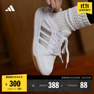 adidas ENTRAP美式校園風(fēng)低幫運(yùn)動板鞋少年感復(fù)古籃球鞋阿迪達(dá)斯 白/金色   40