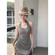 VOSACLL紅人館a字半身裙女2025夏長裙灰色包臀高腰氣質顯瘦雪紡裙子 609灰色上衣 S