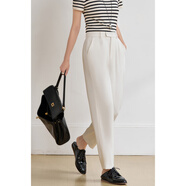 米思陽(yáng)（missshine）Misiyang 2025新款夏季風(fēng)格Normcore工裝風(fēng)格休閑褲搭配光滑不易 米白色現貨直發(fā) S