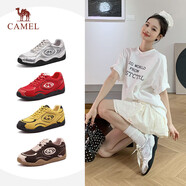 駱駝（CAMEL）月牙德訓(xùn)鞋女運(yùn)動(dòng)百搭板鞋網(wǎng)面休閑鞋 L25S577059A 白/銀/黑 37