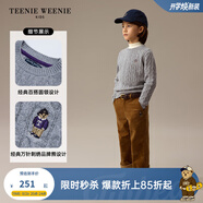 Teenie Weenie Kids小熊童裝24秋男女童經(jīng)典百搭休閑圓領(lǐng)羊毛毛衣 中灰色 130 cm