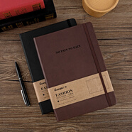 廣博皮面記事本商務筆記本25K文藝精致16K簡約皮面會議記錄本辦公加厚記事本 25K黑色120頁