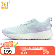 361°女鞋運動(dòng)鞋【Q彈超5】夏季新款361度女緩震跑鞋 薄紗藍/數碼薰衣草 38