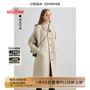 VEGA CHANG【精英衣櫥】毛呢大衣女中長(zhǎng)款2025冬新款愛心扣高級(jí)感外套 燕麥色 M
