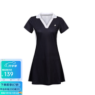 川崎（KAWASAKI）羽毛球修身連衣裙透氣吸汗時尚簡約風(fēng)潮服 B2796 黑色 L