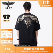 BOY LONDON【暗黑羅盤(pán)】夏情侶款短袖權(quán)杖印花炸街潮牌T恤N01906 黑印金N01906 經(jīng)典升級(jí)款 XL