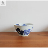 RRLFCS日本制bisque陶瓷器牛井碗拉面大湯碗斗笠碗zakka進(jìn)口青花朵葉朵 花朵M_l 70000cm 1個(gè)