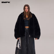 SMFK十字雕像流浪原生羊毛闊身夾克羊羔毛外套上衣CF011CF/B1/GK/W 荒野黑 CF011B1 S