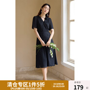 獨(dú)束大碼女裝法式V領(lǐng)復(fù)古波點(diǎn)連衣裙夏季新款微胖mm靈動(dòng)百搭女裙 優(yōu)雅黑 M (尺碼：1)