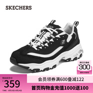 斯凱奇（Skechers）七夕禮物送男友奶茶熊貓鞋老爹鞋子男士厚底增高休閑經(jīng)典復(fù)古 男款-黑色/白色/BKW 46