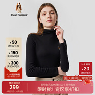 暇步士（Hush Puppies）女裝秋中高領(lǐng)長袖打底衫T恤 188黑色 XS