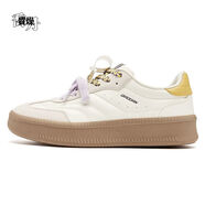 喬丹（QIAODAN）喬丹啟程低幫板鞋女2025秋季防滑耐磨休閑運動(dòng)德訓鞋QDL052254516 象牙白/麥稈黃 39
