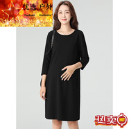 MPPMCK孕婦職業(yè)裝連衣裙工作服2025夏季新款寬松孕期黑色正裝中袖夏 黑色(七分·袖夏款) 2XL