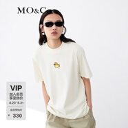 MO&Co.冬季卡通刺繡小黃鴨高領(lǐng)T恤 摩安珂萌寵部落moco C11米白 M