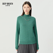 深呼吸DEEP BREATH女裝可機(jī)洗純羊毛打底針織衫女A300962 孔雀綠 XS (1)