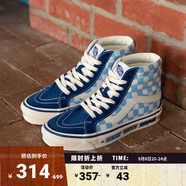 VANS范斯官方 SK8-Hi克萊因藍棋盤(pán)格安納海姆元氣卡通風(fēng)板鞋 藍色/藍白棋盤(pán)格 36.5