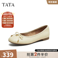 他她（TATA）女鞋2025年秋時(shí)尚蝴蝶結(jié)女百搭低跟單鞋新款鞋子7IK03CQ5 黃色 36