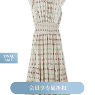 SNIDEL2025春夏新品優(yōu)雅印花荷葉邊小飛袖茶歇連衣裙SWFO252004 淺綠色 N M (1)