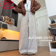 浪莎休閑褲女2025最新款寬松休閑小香風(fēng)闊腿褲春秋高腰慵懶小個(gè)子褲子 淺咖色 【小香風(fēng)隨心配都百搭】 M 【建議:95-110斤】