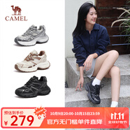 駱駝（CAMEL）【耀月】夏季透氣網(wǎng)面老爹鞋女潮流增高百搭休閑鞋 L24A255651A深灰 38