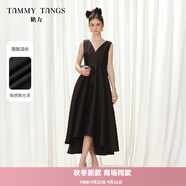 糖力商場(chǎng)同款糖力 黑緞舞會(huì)裙 2025秋新款禮服晚裝TWTQQ36796 黑色 M