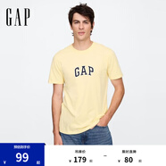 Gap男女裝2025春季新款純棉字母logo短袖T恤常規(guī)上衣美版570044 黃色 S 美碼 M亞洲碼175/92A