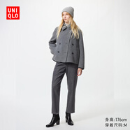 優(yōu)衣庫女裝棉質(zhì)牛仔松緊九分褲/水洗產(chǎn)品加長(cháng)款66cm~68cm 478210 481413/08深灰色 XS