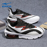 鴻星爾克斷碼男鞋運動(dòng)鞋秋季輕便網(wǎng)面跑鞋紅星男士軟底減震耐磨跑步鞋子 正黑/正白0406 44