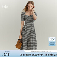 FANSILANEN范思藍(lán)恩22FS2124法式格子吊帶連衣裙女夏季長(zhǎng)款甜美氣質(zhì)顯瘦裙子 長(zhǎng)款黑白格 XS