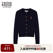 Teenie Weenie小熊女裝毛針織衫2025秋季新款柔軟舒適氣質(zhì)優(yōu)雅開(kāi)衫