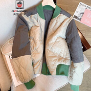 AEMAPE時(shí)尚港風(fēng)拼接撞色菱格棉外套女2025秋冬新款棒球服棉服上衣潮 圖片色 L 【建議110-120斤】