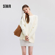 森馬（Semir）毛衣女冬季oversize小狗提花圓領(lǐng)軟糯毛衫慵懶風(fēng)溫柔甜美上衣 白色調00311 L