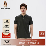 暇步士（Hush Puppies）男裝夏新款多色涼感華夫格商務(wù)休閑Polo衫 068中灰3 S