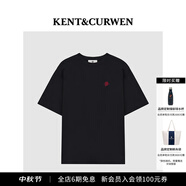KENT&CURWEN【明星同款】肯迪文2025春夏新品男女款玫瑰刺繡純棉寬松短袖T恤 黑色99 L