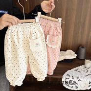 雷姆汀女寶寶工裝棉休閑褲女嬰兒童秋季新款女童寶寶小波點(diǎn)燈籠褲子 主圖款 80