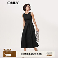 ONLY氣質(zhì)刺繡中長款牛仔背心裙連衣裙女|123342003 J1Z 黑色牛仔提花-追單第一批 M 165/84A