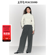 太平鳥女裝針織衫半高領(lǐng)針織毛衫女冬裝柔軟毛衣內(nèi)搭D 米白色 M