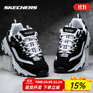 斯凱奇（Skechers）一代經(jīng)典熊貓鞋2025秋冬新款男鞋運(yùn)動(dòng)休閑鞋厚底增高黑白老爹鞋男 52675-BKW 42