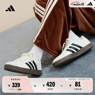 adidas T頭鞋 VL COURT復古板鞋德訓鞋男女阿迪達斯輕運動 漢玉白/黑色/樹脂黃   37