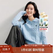 茵曼（INMAN）毛衣女POLO領(lǐng)秋冬套頭針織衫通勤長袖毛衣上衣 淺藍(lán)色 L