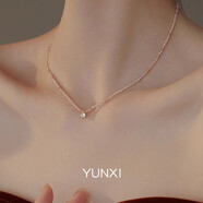 恒久葉輕奢小眾水晶立方氧化鋯/水鉆項鏈復古鎖骨鏈女頸鏈 金色 頸鏈 金 頸鏈 金色