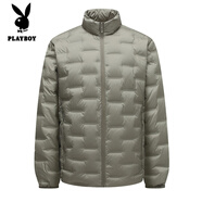 花花公子（PLAYBOY）90絨子含量冬季新款男士加厚中長款羽絨服輕便立領(lǐng)外套輕軟保暖a 2078草綠色 M 48/170 適合100-125斤