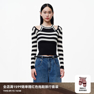 RE'VAN芮范夏季新品設(shè)計(jì)師款復(fù)古女團(tuán)風(fēng)條紋毛衣RN30601046 橫條紋 XL/42
