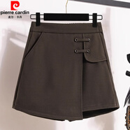 皮爾卡丹毛呢短裙褲女加厚寬松氣質(zhì)洋氣高腰靴褲休閑褲子2025春秋季新款 2147#咖色 M